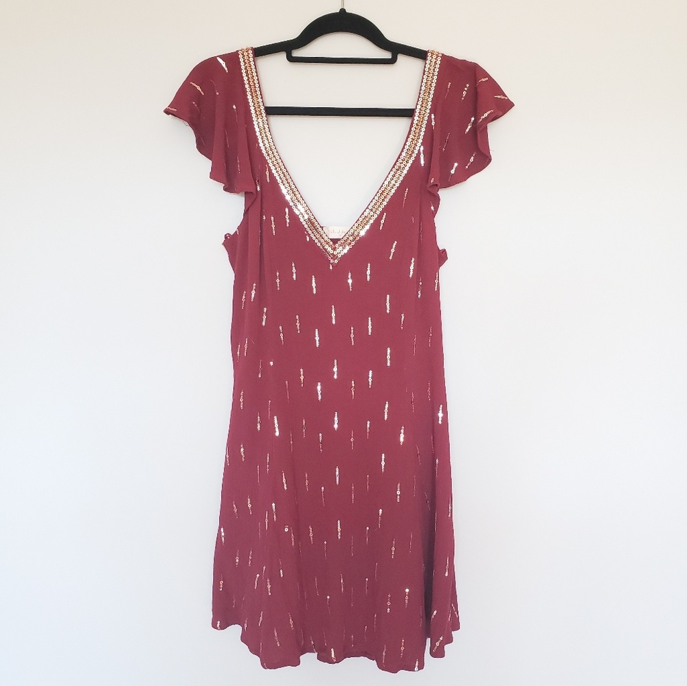 Altard State size Medium, Burgandy Sequin Dress